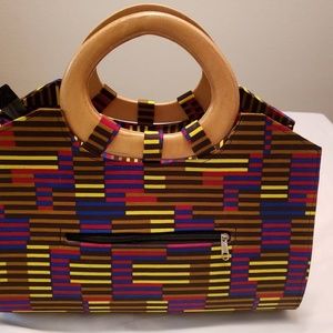 Women handmade satchels with Wooden Handle